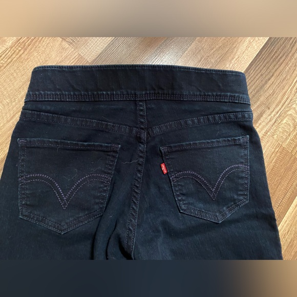 Levi’s Skinny Stretch Waist No Zip Cotton Black Blue Jeans Women Size 25 - Picture 9 of 15